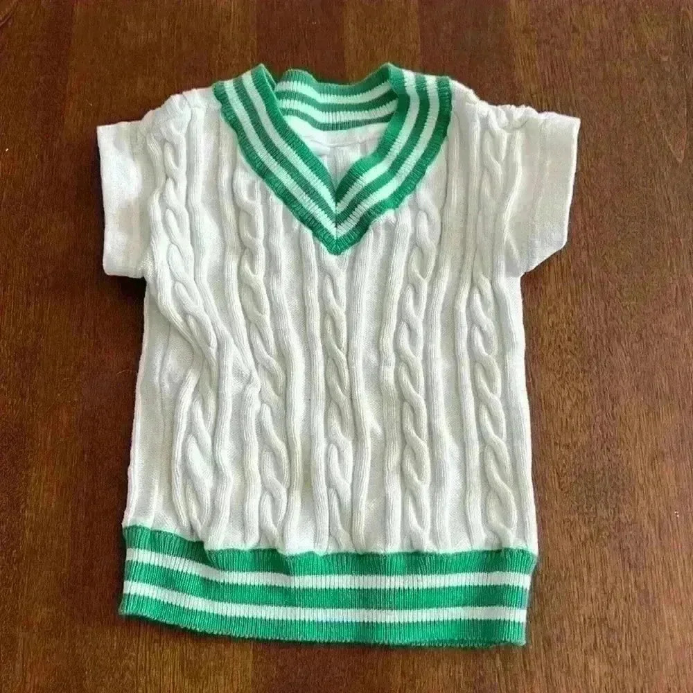 Cable  knit toddler varsity shirt